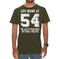 54th Birthday Life Begins At 54 White Vintage T-shirt | Artistshot