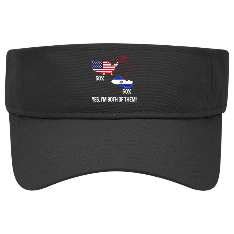 Half American Half El Salvador Flag Combined Map Salvadorian T Shirt Visor hat by cm-arts | Artistshot