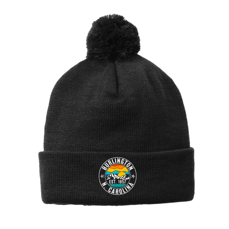 Retro 70s 80s Burlington North Carolina Nc T Shirt Pom Pom Beanie | Artistshot