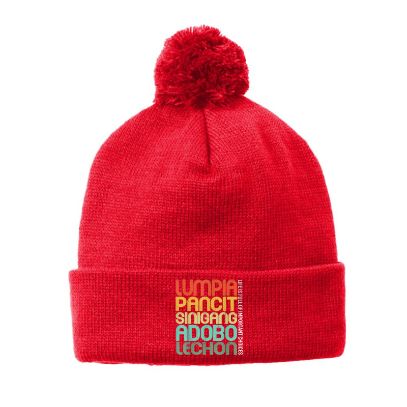 Filipino Philippine Food Lumpia Pancit Sinigang Adobo Lechon T Shirt Pom Pom Beanie by cm-arts | Artistshot