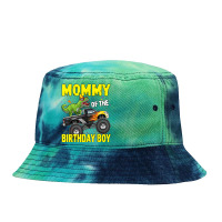 Mommy Of The Birthday Boy Dinosaurs T Rex Monster Truck Characters Car Tie Dyed Bucket Hat | Artistshot