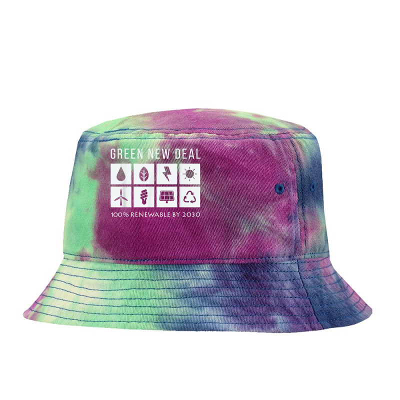 Green New Deal Climate Change Activist Aoc Progressive Green T Shirt Tie Dyed Bucket Hat | Artistshot