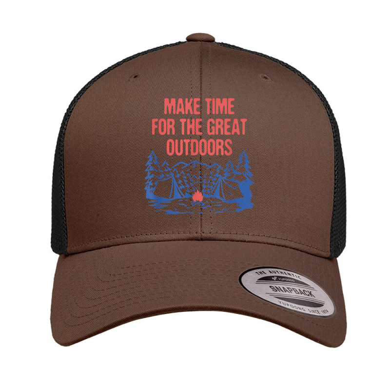 Make Time For Outdoors Camping Hiking Camper Hiker Traveler T Shirt Retro Trucker Cap by donatoherrigpwj | Artistshot