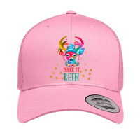 Peace Christmas Deer Watercolor Cute Reindeer Make It Rein 516 Retro Trucker Cap | Artistshot