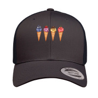 Assorted Ice Cream Cones T  Shirt Assorted Ice Cream Cones Set   Blueb Retro Trucker Cap | Artistshot