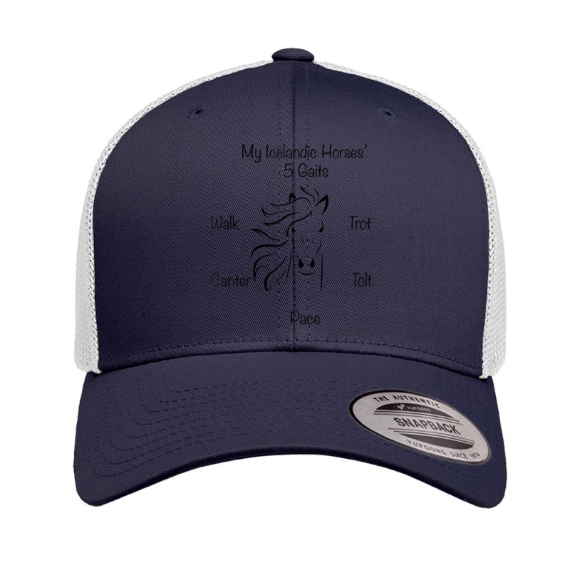 Icelandic Horses 5 Gaits T Shirt Retro Trucker Cap by michealamifflin | Artistshot