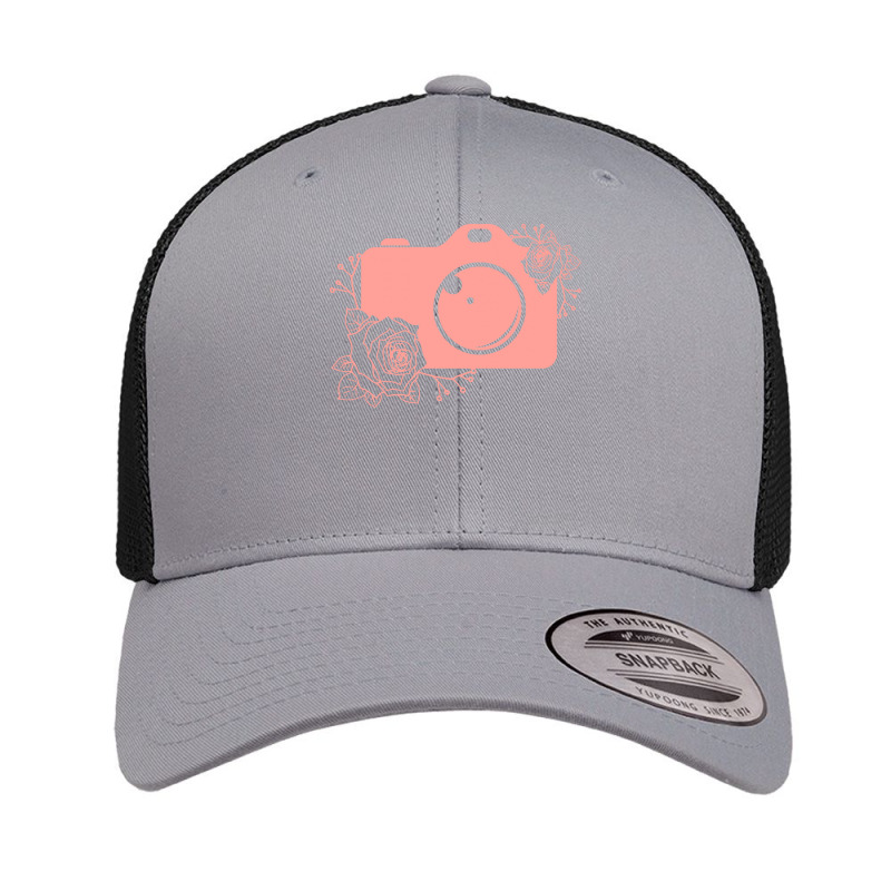 Photographer T  Shirt Pink Camera Silhouette T  Shirt Retro Trucker Cap by candlegoodwill | Artistshot