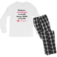 Being An Archeologist Is My Job Being A Mom Is My Life , Archeologist Men's Long Sleeve Pajama Set | Artistshot