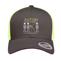 Autism Its A Different Ability Dabbing Skeleton Retro Trucker Cap | Artistshot