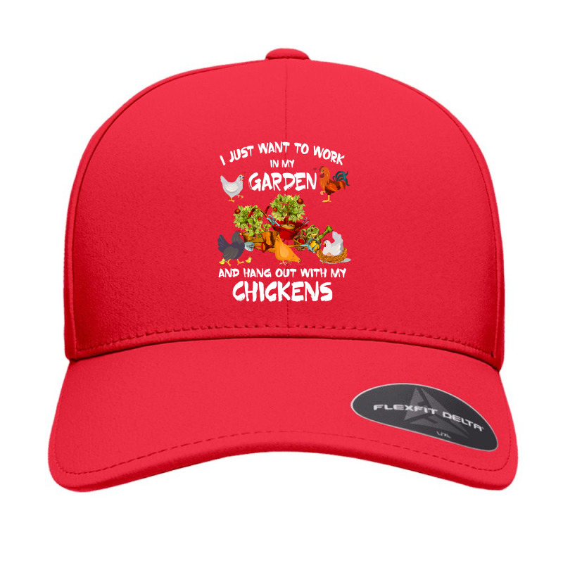 Chicken Chick Womens I Just Want To Work In My Garden And Hang Out Chi Seamless Cap by circularflap | Artistshot