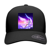 Girl Flying Angel Wings Lights Drawing Fantasy Seamless Cap | Artistshot