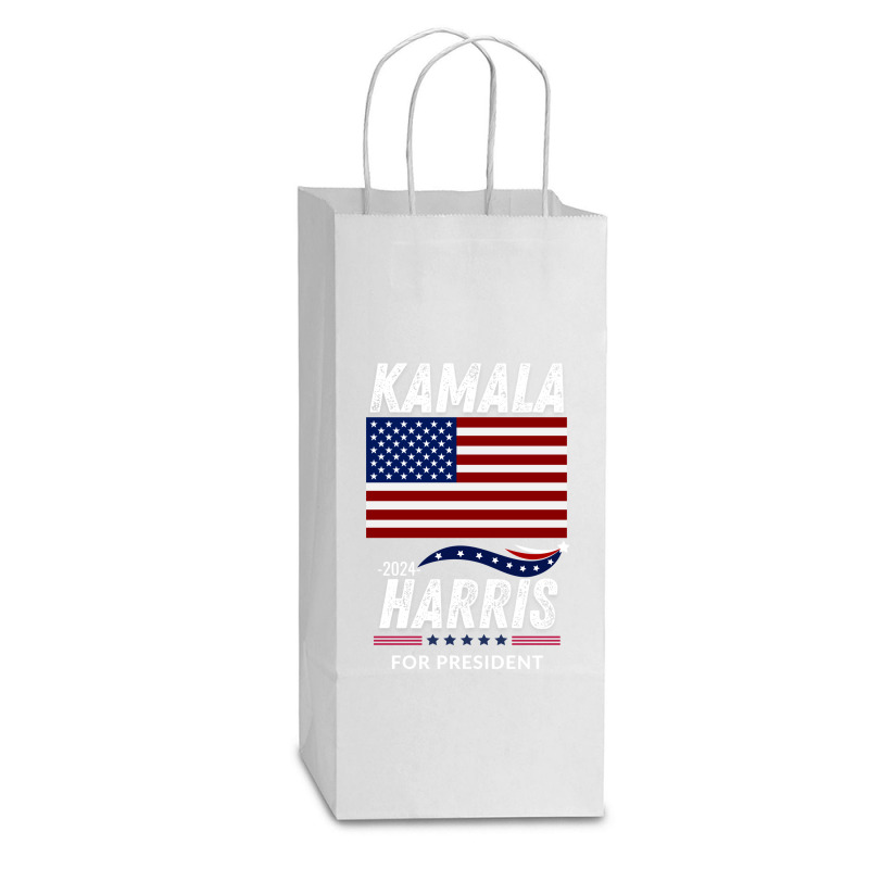 Kamala Harris For President Double Wine Paper Bag - 6 1/2 X 3 1/2 X 12 3/8 | Artistshot