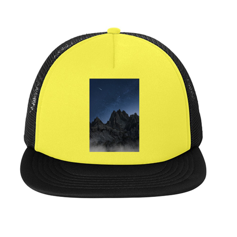 Black Mountain Under Blue Sky Foam Snapback hat by centaureablues | Artistshot