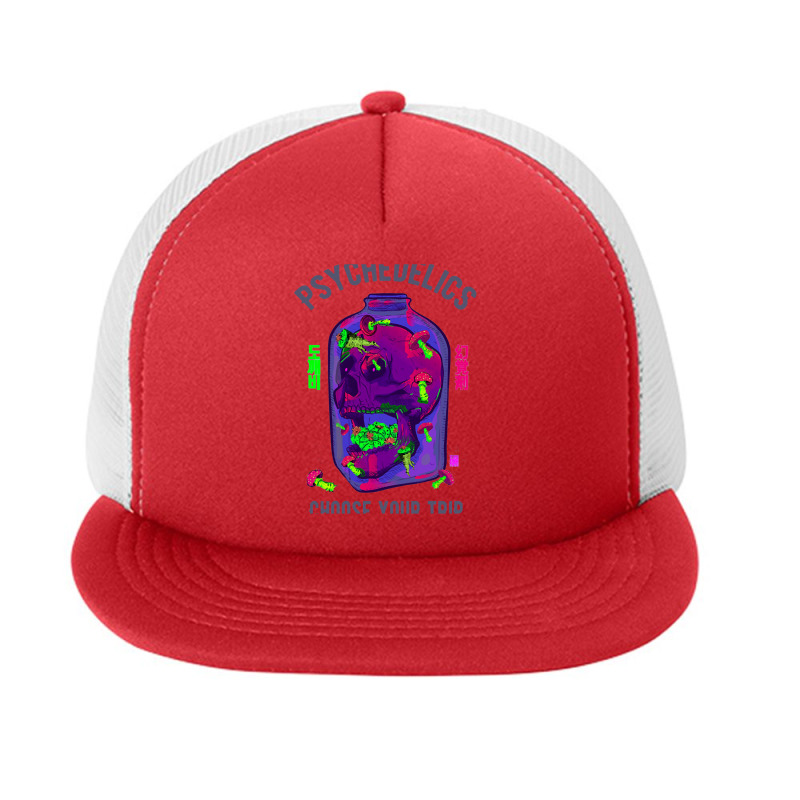 Mushroom Lsd Skull Psychedelic Trip Foam Snapback Hat | Artistshot