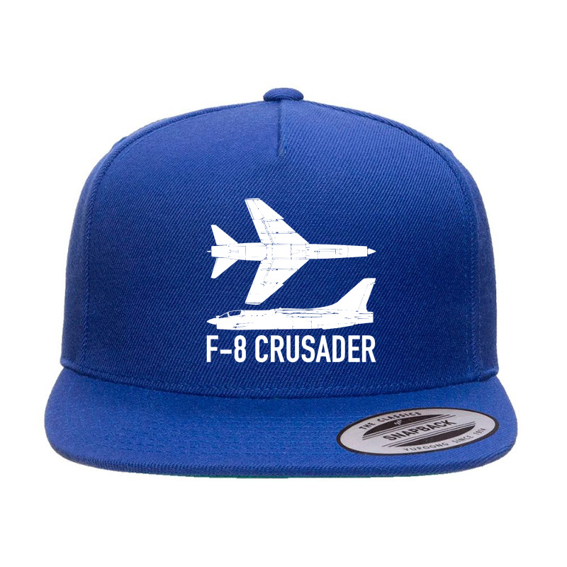 F8 Crusader Jet Fighter Plane 5 Panel Snapback Cap | Artistshot