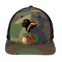 Messy Bun Oman Flag Omani For Girls Womens T Shirt Snapback Trucker Cap | Artistshot