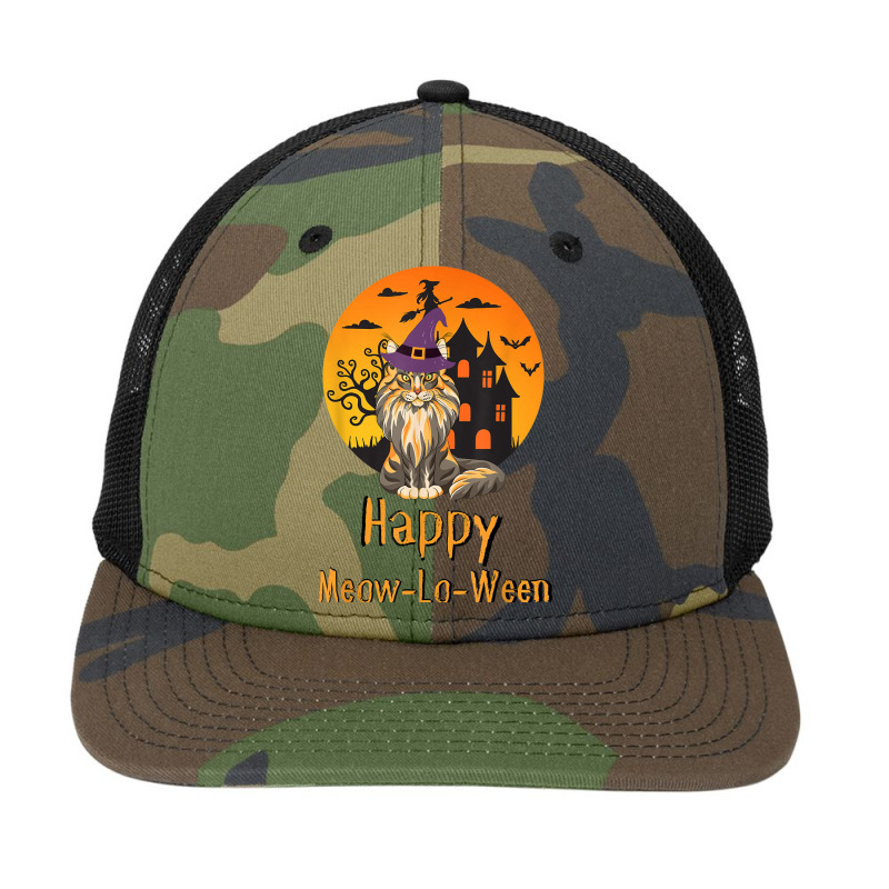 Halloween Happy Meow Lo Ween Maine Coon Snapback Trucker Cap by August | Artistshot