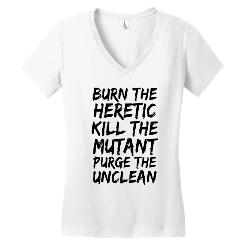 Burn The Heretic Women's V-Neck T-Shirt by Black White | Artistshot