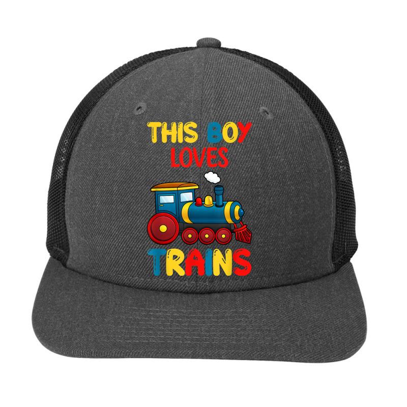 This Boy Loves Trains Locomotives And Wagon! Kid Boys Train T Shirt Snapback Trucker Cap by cm-arts | Artistshot