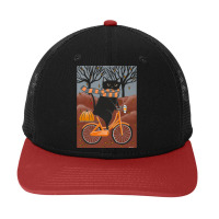 Black Cat Autumn Bicycle Ride Snapback Trucker Cap | Artistshot