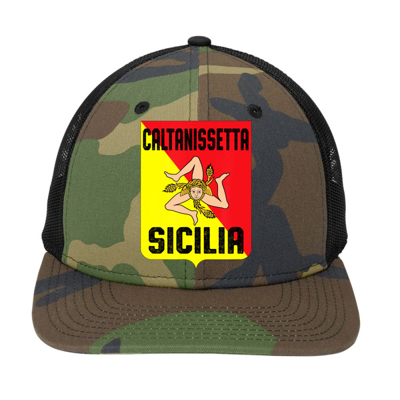 Caltanissetta Sicilia Sicily Flag Trinacria Province Snapback Trucker Cap | Artistshot