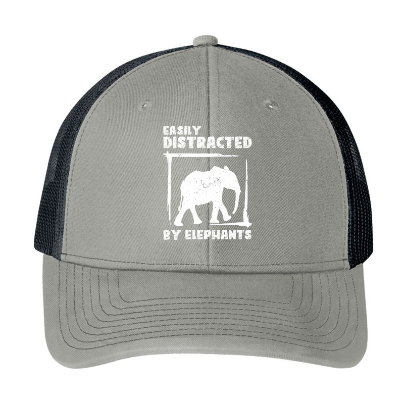 Easily Distracted By Elephants | Funny Zoo Pa Trucker Cap | Artistshot