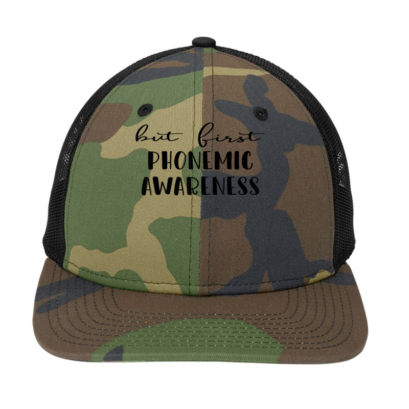 But First Phonemic Awareness Tee Science Of Reading Teacher T Shirt Snapback Trucker Cap | Artistshot