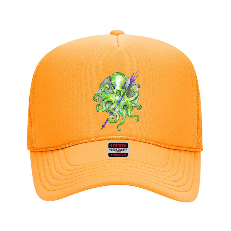 Green Octopus With Purple Trident, Green Octopus With Purple Trident V Foam Trucker Hat | Artistshot