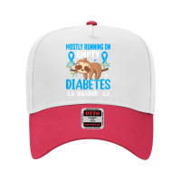 Funny Lazy Sloth Mostly Running On Empty Diabetes Warrior T Shirt Adjustable Baseball Cap | Artistshot