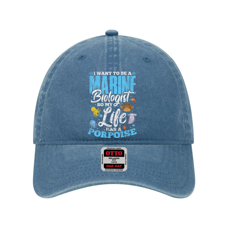 I Want To Be Marine Biologist So Life Has A Porpoise Grunge Dyed Cap | Artistshot