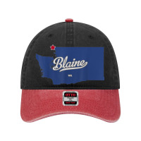 Blaine Washington Wa Map Dyed Cap | Artistshot