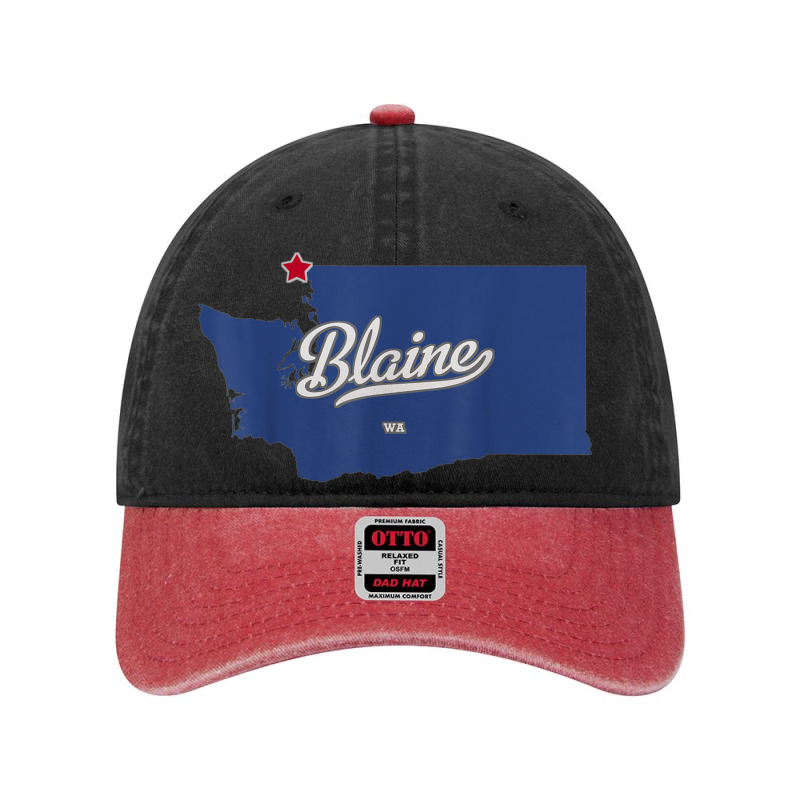 Blaine Washington Wa Map Dyed Cap | Artistshot