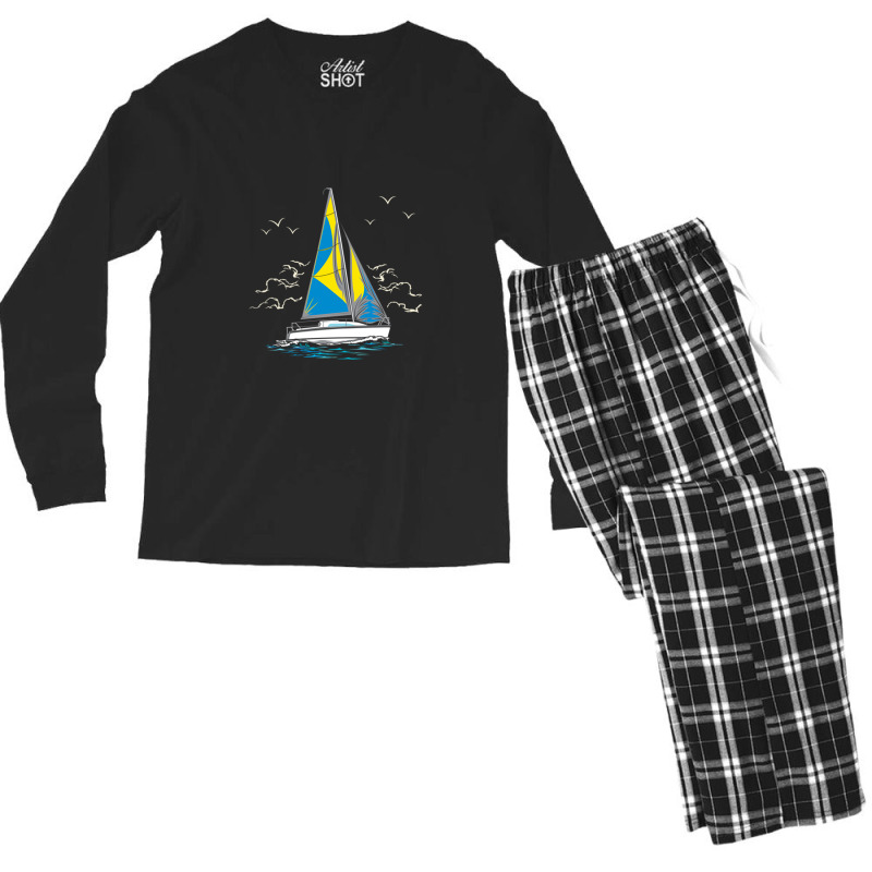 Sailing Into The Mystic Men's Long Sleeve Pajama Set | Artistshot