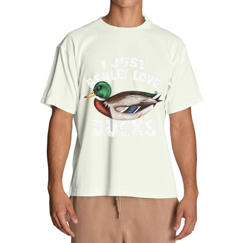 I Just Really Love Ducks Cute Mallard Duck Urban Heavy T-shirt by yumgaugeteuda | Artistshot