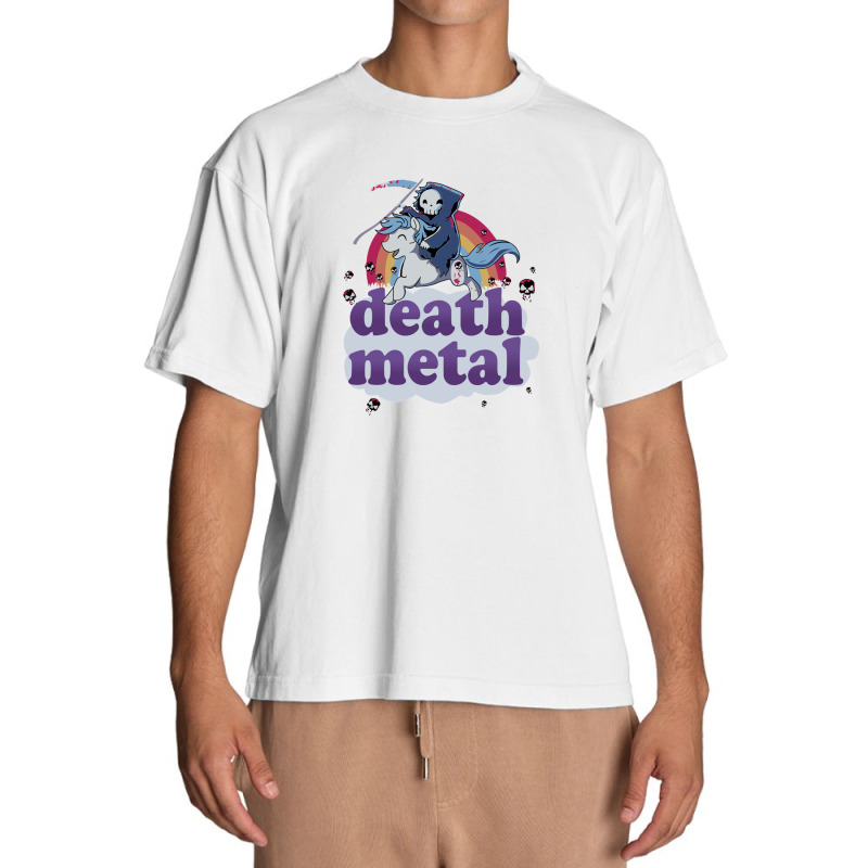 Death Metal' - The Grim Reaper Riding A Unicorn In Front Of A Rainbow  Urban Heavy T-shirt | Artistshot