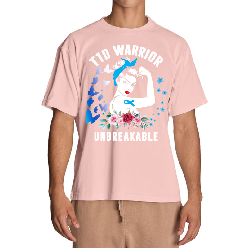 Diabetes Diabetic T1d Warrior Unbreakable Strong Woman Type 1 Diabetes Urban Heavy T-shirt | Artistshot