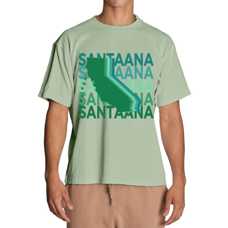 Santa Ana California Green Repeat Urban Heavy T-shirt | Artistshot