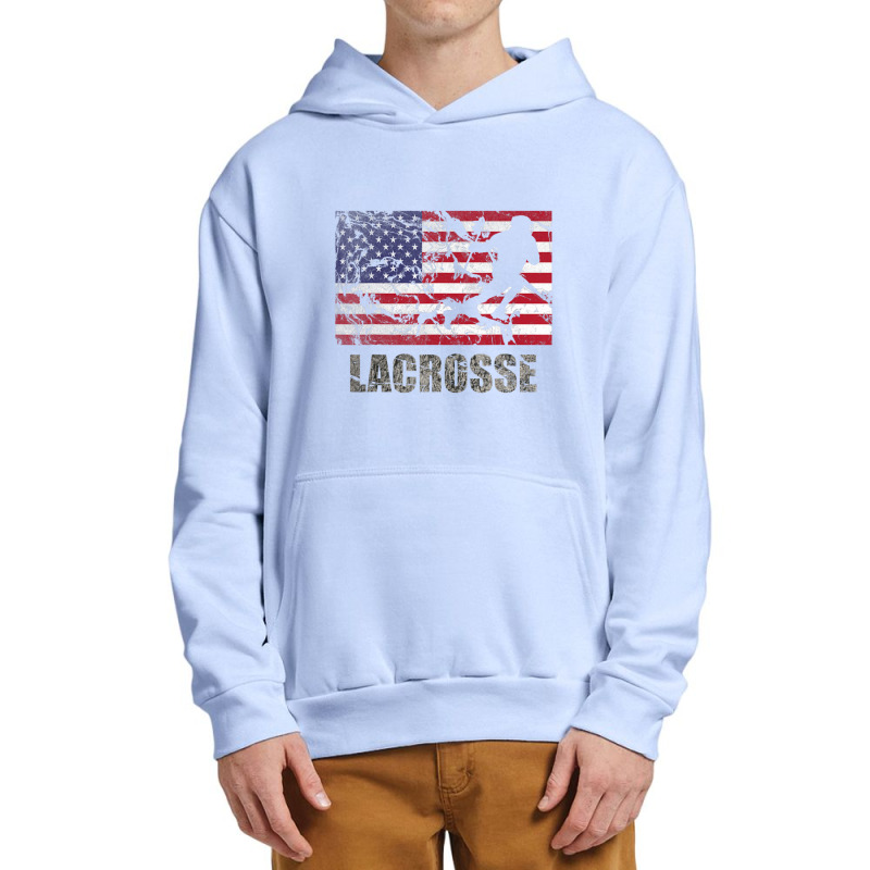 Lacrosse American Flag Usa Flag Fan Vintage Retro Urban Pullover Hoodie by degreesgunner | Artistshot