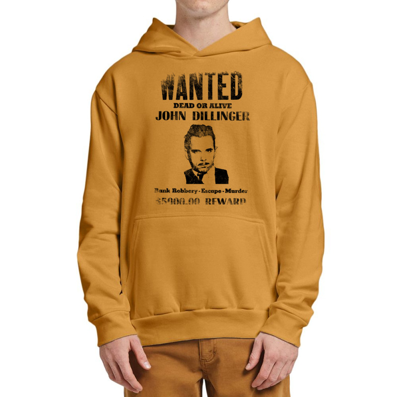 Wanted Poster John Dillinger Distressed Urban Pullover Hoodie | Artistshot