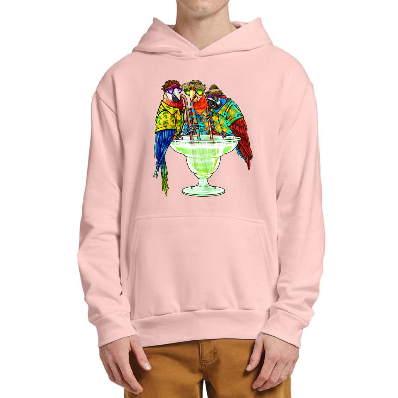 Parrots Drinking Margarita Hawaiian Vacation Birds Urban Pullover Hoodie by bummercaught | Artistshot