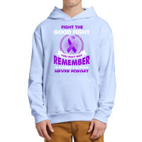 Fight The Good Fight Never Forget Alzheimer Awareness Gift (2) Urban Pullover Hoodie | Artistshot