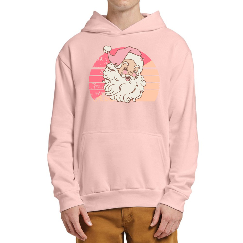 Christmas Retro Vintage Pink Santa Claus Urban Pullover Hoodie | Artistshot