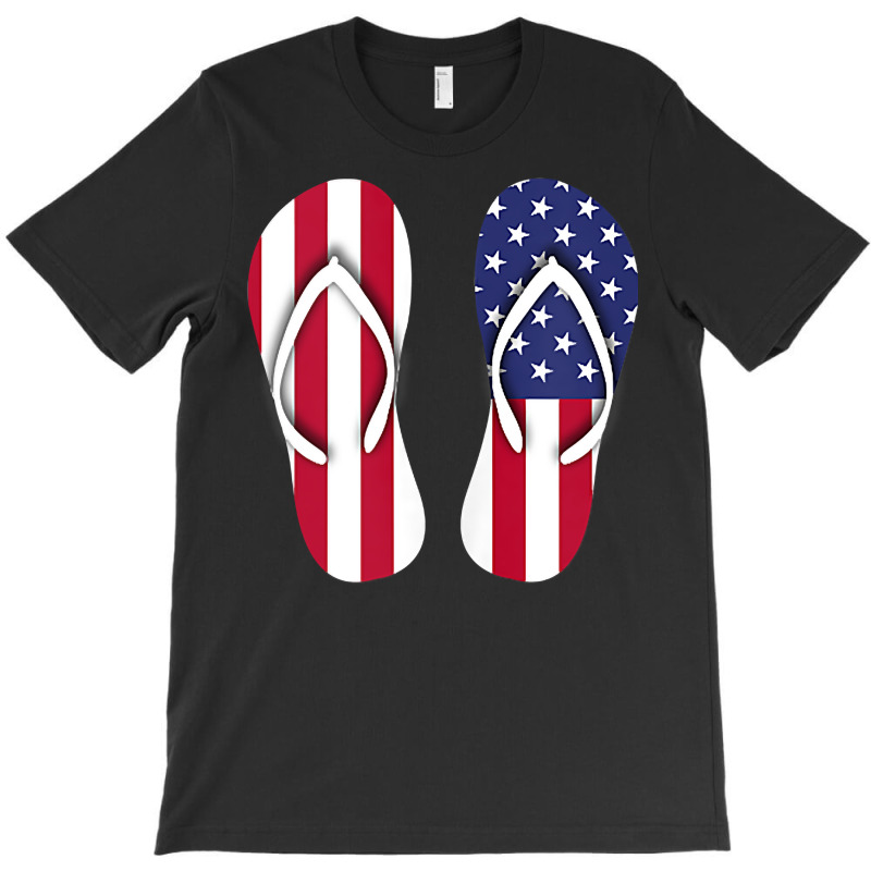 Flip Flops Red White And Blue Patriotic Sandals Beach Summer Tank Top T-shirt | Artistshot