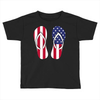 Flip Flops Red White And Blue Patriotic Sandals Beach Summer Tank Top Toddler T-shirt | Artistshot