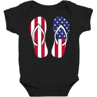 Flip Flops Red White And Blue Patriotic Sandals Beach Summer Tank Top Baby Bodysuit | Artistshot