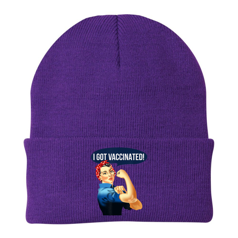 Pro Vaccine Vaccinated Rosie The Riveter Vaccinator T Shirt Beanie by cm-arts | Artistshot