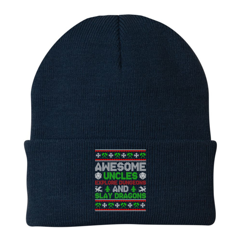 Mens Awesome Uncles Tabletop Christmas D20 Ugly Sweater Beanie by hotoancuong | Artistshot