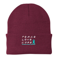 Myasthenia Gravis Awareness Peace Love Cure T Shirt Beanie | Artistshot