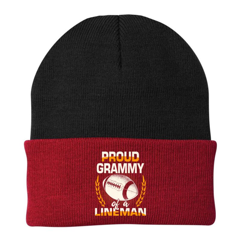 American Football Proud Grammy Of A Lineman Family Beanie by cm-arts | Artistshot