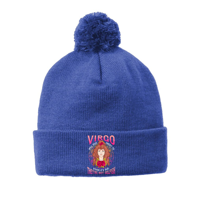 Womens Phantom Designs Zodiac Virgo Girl They're Not Selfish Hippie V Pom Pom Beanie by cm-arts | Artistshot